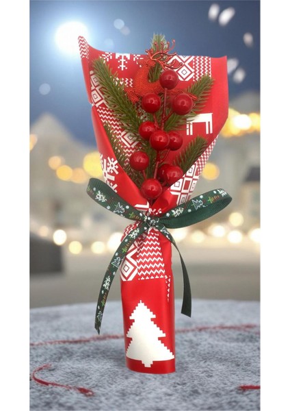 Kokina Çiçek Demeti Kutusu, Parlak Kırmızı Renkli ve Şık Tasarım. fiyatları