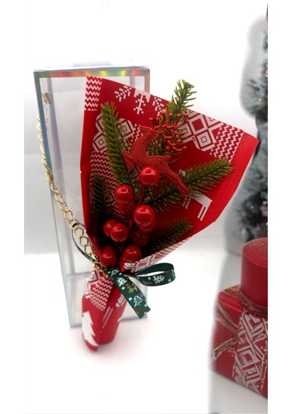 Kokina Çiçek Demeti Kutusu, Parlak Kırmızı Renkli ve Şık Tasarım. modelleri