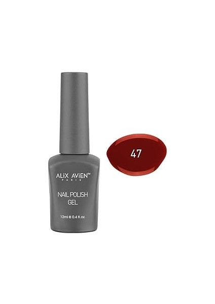 Alix Avien Uv Kalıcı Koyu Kırmızı Oje 47 - Gel Polish - 12 ml