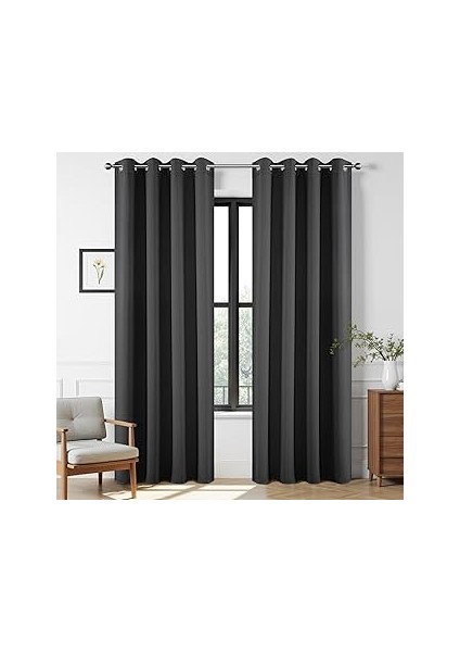 Joydeco 120" Uzun Karartma Perdeleri 2 Panel Seti, Isı Yalıtımlı Uzunluk Perdeler ve Perdeler Oturm