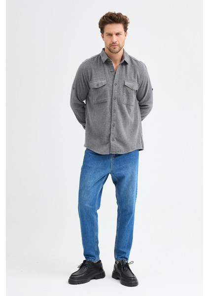 Düz Flanel Oduncu Gömlek - Regular Fit Kalın %100 Pamuklu Çift Cepli Ceket Gömlek modelleri