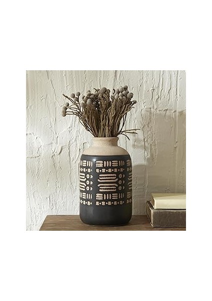 Rustic Vazo 15.2X15.2X24.3 cm Siyah