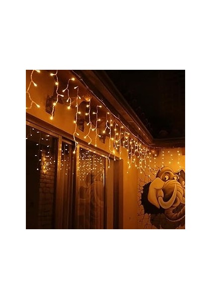 Obev 8 Fonksiyonlu Dekoratif Saçak LED Sarkıt Perde LED Eklenebilir LED Süsleme LED Peri LED Işık L