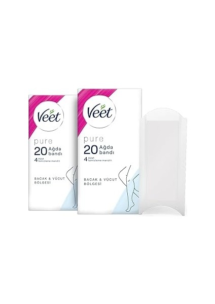 Veet Pure Hipoalerjenik Ağda Bandı, (2 x 20 Adet)