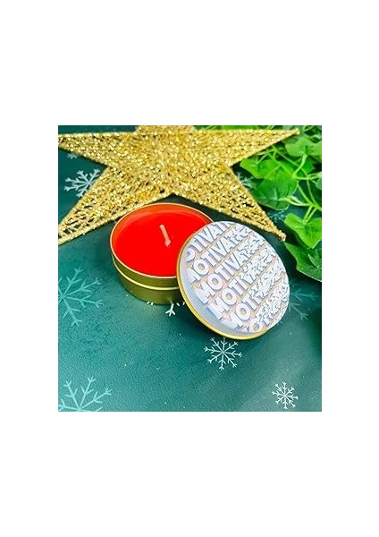 Giftmoda Motivation Tasarımlı Kokulu Teneke Mum (Kırmızı)