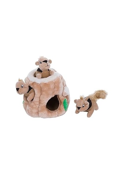 Outward Hound Hide-A-Squirrel Yapboz - Sincaplı Peluş Köpek Oyuncağı, S, Kahverengi, 31001