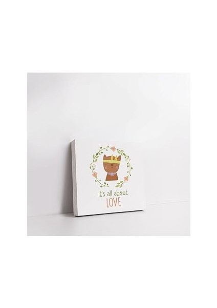 Hediyesepeti Sevgi Temalı Bebek Odasına Özel Kanvas Tasarımı Tablo 30X40 cm 25 x 25 cm