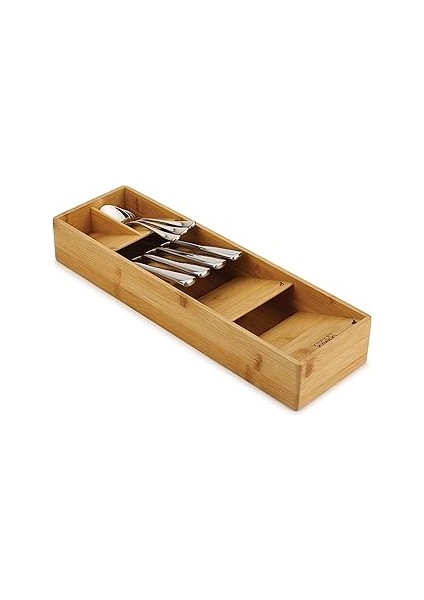 Joseph Joseph Kompakt Çatal Çekmecesi Düzenleyici, 5 Bölmeli, 24+ Parça Için - Bambu