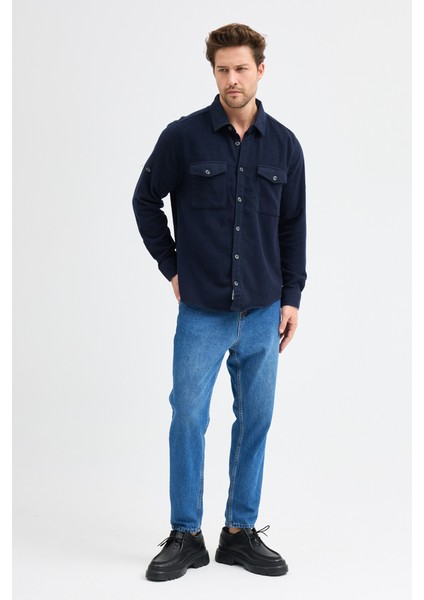 Düz Flanel Oduncu Gömlek - Regular Fit Kalın %100 Pamuklu Çift Cepli Ceket Gömlek modelleri