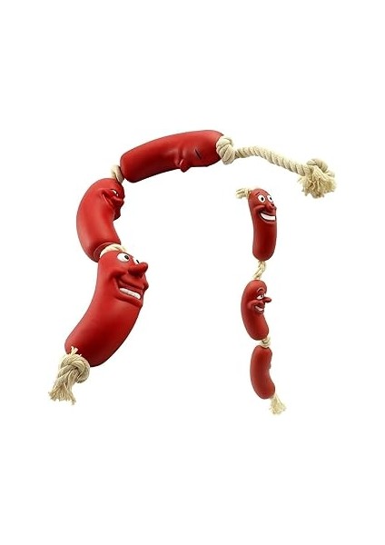 Busstier Sosis Şeklinde Köpek Oyuncağı Dayanıklı Yumuşak Silikon Isırma Oyuncağı Diş Temizliğine Ya