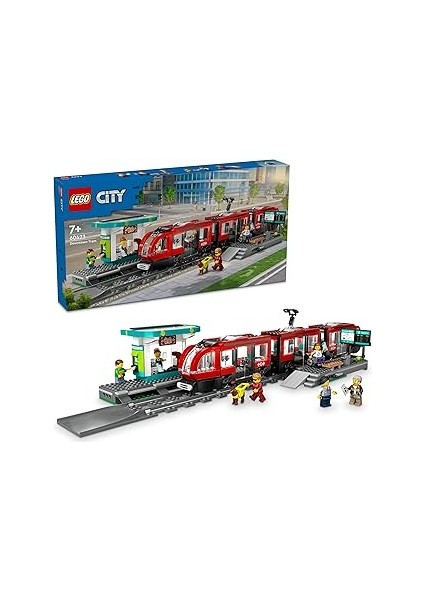 City Şehir Merkezi Tramvay Istasyonu 60423-7 Yaş ve Üzeri Kız ve Erkek Çocuklar Için 6 Minifig