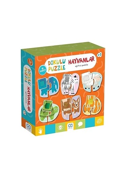 Ca Games Dokulu Hayvanlar 1+ Yaş Çocuklar Için 18 Parçalı Eğitici ve Eğlenceli Yapboz-Puzzle Serisi