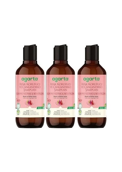 Doğal Şampuan Renk Koruyucu & Canlandırıcı 400 ml x 3 Adet