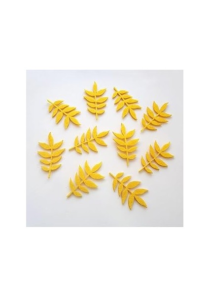 Bimotif Keçe Sonbahar Yaprakları, Sarı 8 Adet