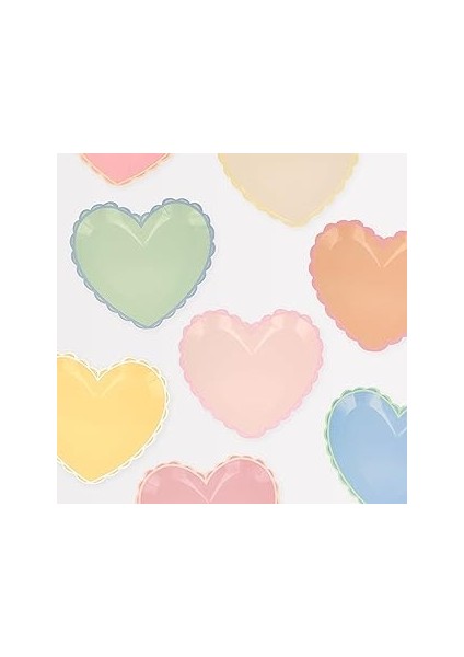 Meri Meri - Pastel Renk Kalp Tabaklar (8'li)