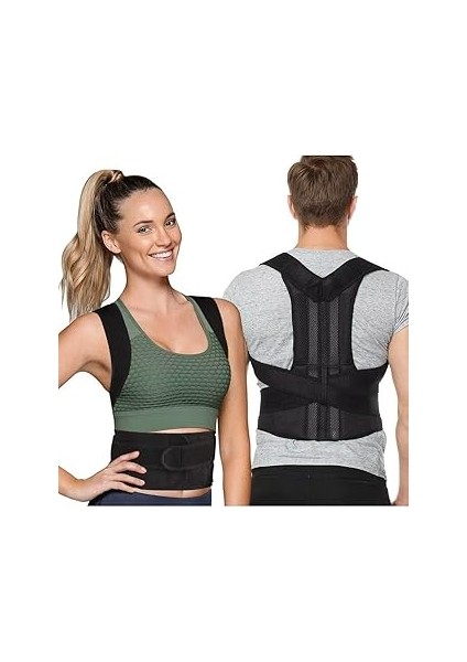 Sogex Dik Duruş Korsesi, Dik Duruş Desteği, Kamburluk Önleyici Balenli Destekleyici Korse Unisex Ko