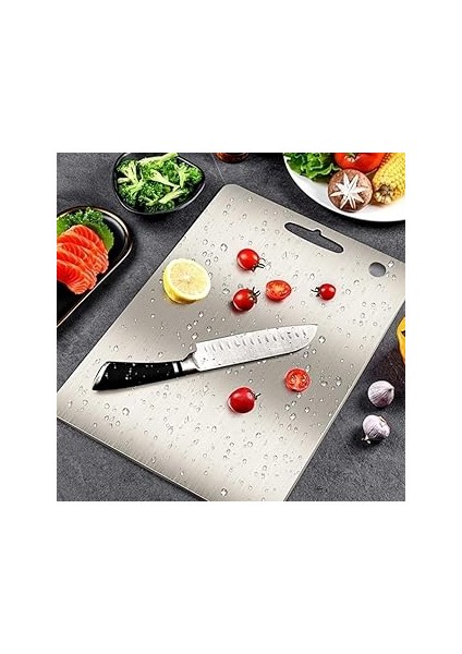 Çelik Kesme Tahtası Paslanmaz Çelik 304 Kalite Metal Kesme Tahtası Hijyenik ve Dayanıklı Kolay Temi