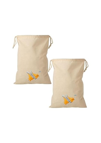 Odorshield+ Ip Büzgülü Ham Bez Kese, Kirli Torbası, Ayakkabı Torbası, Çok Amaçlı Kese (2 Adet) (Spo