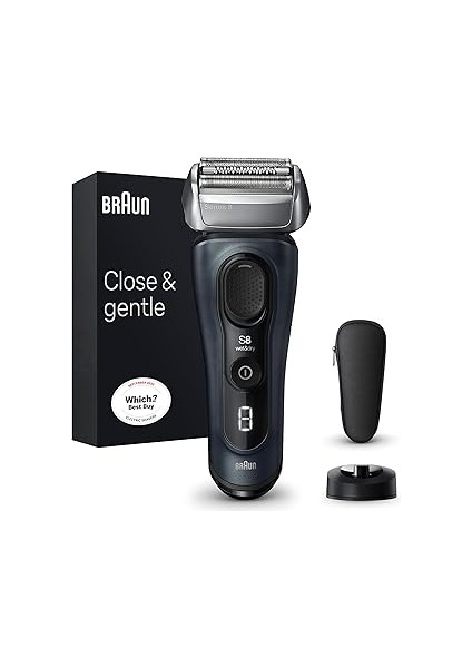 8 Elektrikli Tıraş Makinesi, Şarj Standı, Islak ve Kuru, 8513S, Gri