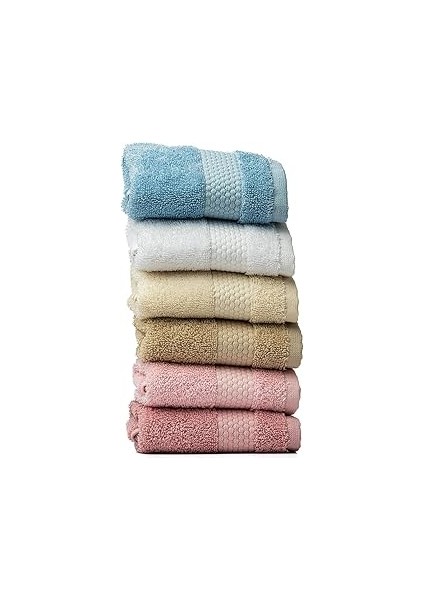 Soley | Minerva |%100 Doğal Pamuklu 6'lı Çok Renkli Misafir Havlu Seti Asorti̇