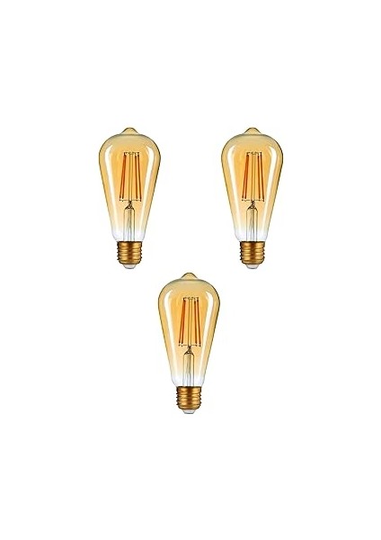 Armut Tipi Edison Filament Tasarruflu ST64 LED Rustik Dekoratif Ampul Aydınlatma (3,