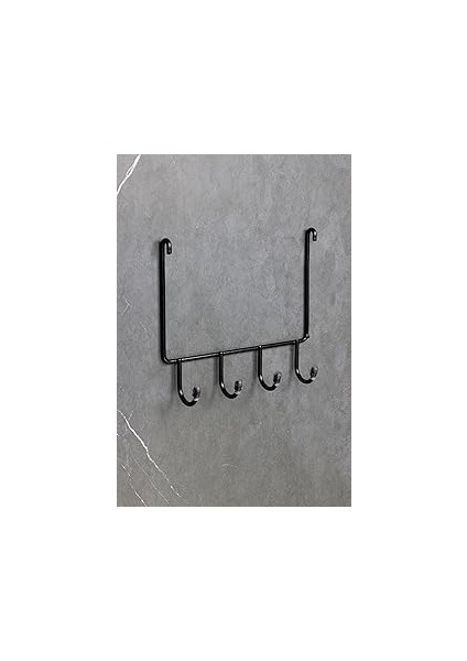 Sas Haus Lif ve Kese Askılığı Siyah Termoplastik Kaplamalı Banyo Köşeliği, Duş Rafı ve Duş Askıları