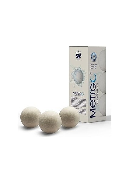 Metsgo | Yün Kurutma Topları -%100 Organik Koyun Yünü - Çamaşır Kırışık Önleyici - Kurutma Makinesi
