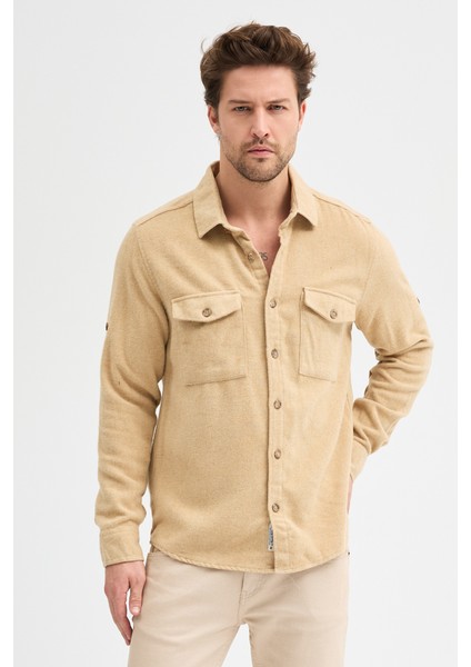 ODUNCU DÜZ ÇİFT CEP KAPAKLI U.K. GÖMLEK modelleri