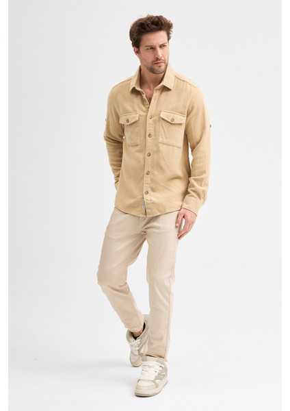 ODUNCU DÜZ ÇİFT CEP KAPAKLI U.K. GÖMLEK fırsatları