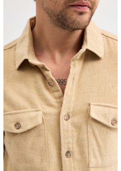 ODUNCU DÜZ ÇİFT CEP KAPAKLI U.K. GÖMLEK