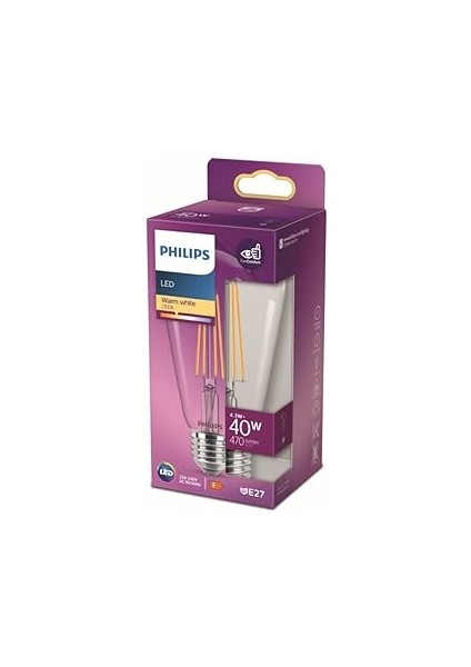 LED 40W ST64 E27 Sıcak Beyaz Dim Edilmez Filament LED Ampul