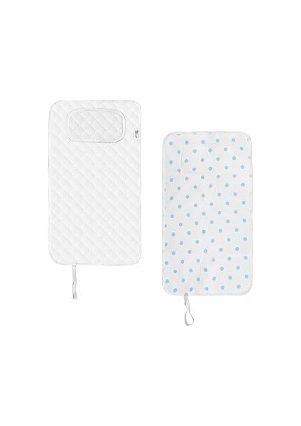 Baby'ness Çanta Boy Bebek Alt Açma Pedi, Sıvı Geçirmez, Leke Tutmaz, Puantiyeli, Mavi, 40X70CM