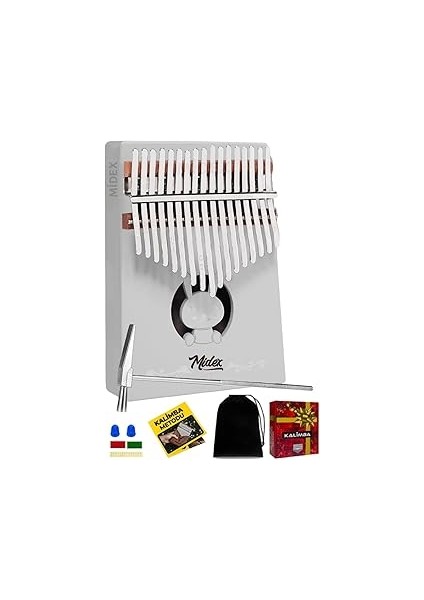 KLX-550 Beyaz Renk Gerçek Ağaç Kalimba 17 Tuşlu Full Set