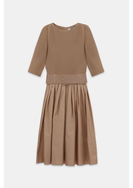 Triko Pamuk Karışımlı Kemerli Elbise fırsatları