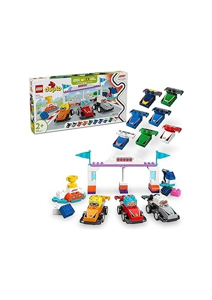 Duplo Town F1 Takımı Yarış Arabaları ve Sürücüler 10445-2 Yaş ve Üzeri Çocuklar Için Eğitici V