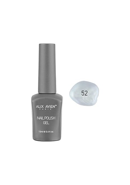 Alix Avien Inci Beyaz Kalıcı Oje 52-Yoğun Renk Veren Oje 12 Ml-Nail Uv Gel Polish 52