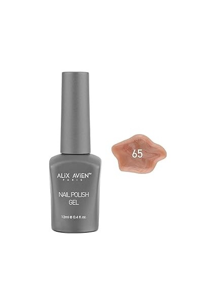 Alix Avien Işıltılı Bej Yavruağzı Kalıcı Oje 65-Yoğun Renk Veren Oje 12 Ml-Nail Uv Gel Polish 6
