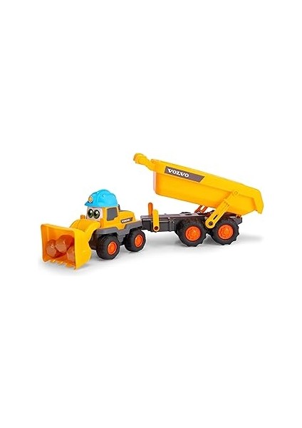 Dickie Toys, 204119007, Abc Tracey Trailer, Serbest Tekerlekli Volvo Digger, Hareketli Kürek, Kask