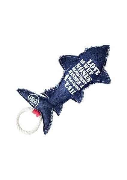 Köpek Oyuncağı – Köpekbalığı Şekilli, Elyaf Dolgulu, Pamuk Halatlı Dayanıklı Oyuncak