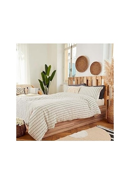 MAISON%100 Pamuk Sevilla Çift Kişilik Nevresim Takımı, Antrasit, 200 x 220