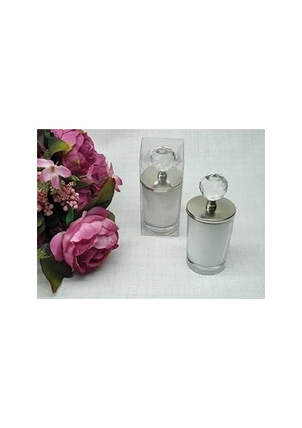 Benim Marifetlerim - Gümüş Kristal Top Tepelikli Bardak Mum 1 Adet