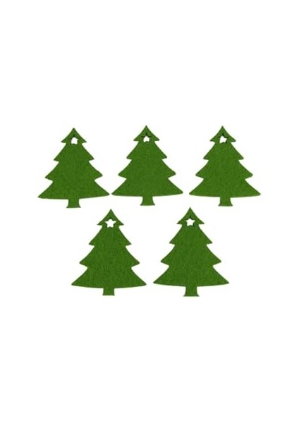 Parti̇ Vi̇tri̇ni̇ Keçe Yeşil Çam Ağacı 7 cm Süsleme 5 Adet