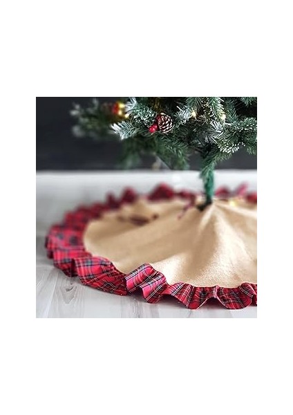 Yılbaşı Çam Ağacı Örtüsü, Dokuma Ekose 90 cm