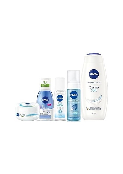 Gelin Çeyiz Seti, Duş Jeli 500ML, Yüz Yıkama Köpüğü, Deodorant, Göz Makyaj Temizleyici, Krem,