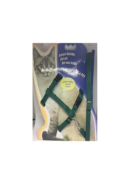 Tineke Kedi Göğüs Tasması ve Gezdirme Seti No: 111 Yeşi̇l