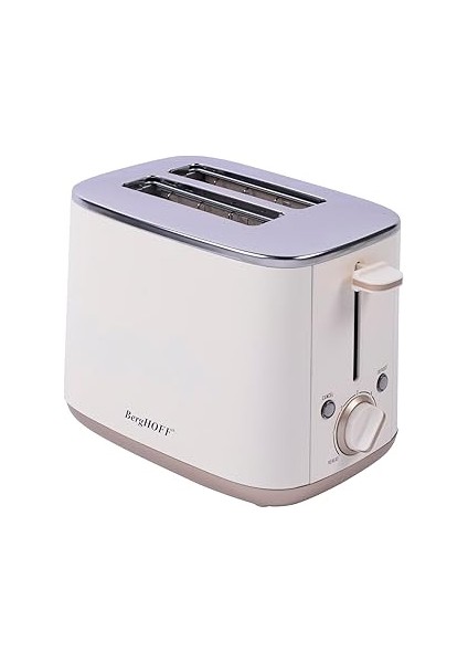 Berghoff Gem Pearl 2 Dilim Ekmek Kızartma Makinesi – 1000 W, Paslanmaz Çelik | Vanilya Krem