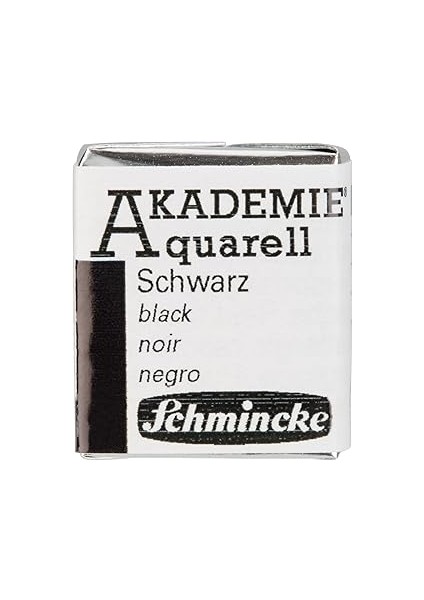 Schmincke Akademie Aquarell Yarım Tablet Sulu Boya 782 Black