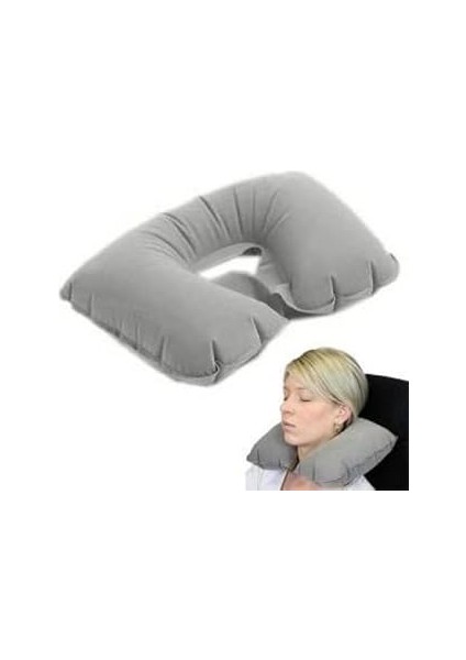 Canelf Şişme Seyahat Yastığı, Araba,uçak ve Yolculuk Için Yastık, Boyun Desteği