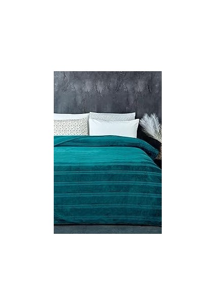 Supersoft Yumuşak Çift Kişilik Battaniye Mayer 180X230 cm Turkuaz