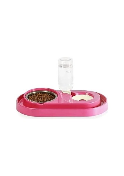 Tineke Hazneli Çelik Taslı Kedi-Köpek Mama ve Su Kabı Seti 500ML (Mor)